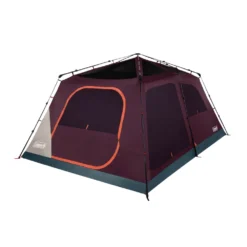 Coleman Skylodge™ 12-Person Instant Camping Tent, Blackberry -Outdoor Camping Store 12P CbnInstntIntrnlScrnRm BB 1 FrontAngleRight FlyOff WindowsUp