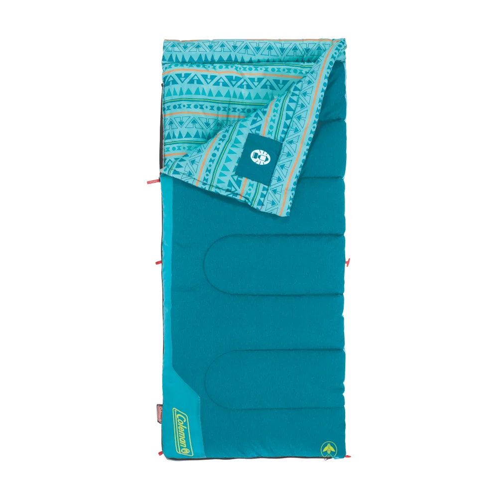 Coleman Kids 50°F Cool-Weather Sleeping Bag, Teal 4 Coleman Kids 50°F Cool-Weather Sleeping Bag, Teal - Image 2