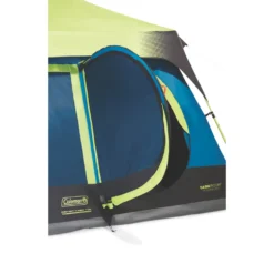 Coleman 10-Person Dark Room Instant Cabin Tent With Rainfly -Outdoor Camping Store 2000032730 coleman dark room tent 10p hinge door green turquoise detail 1