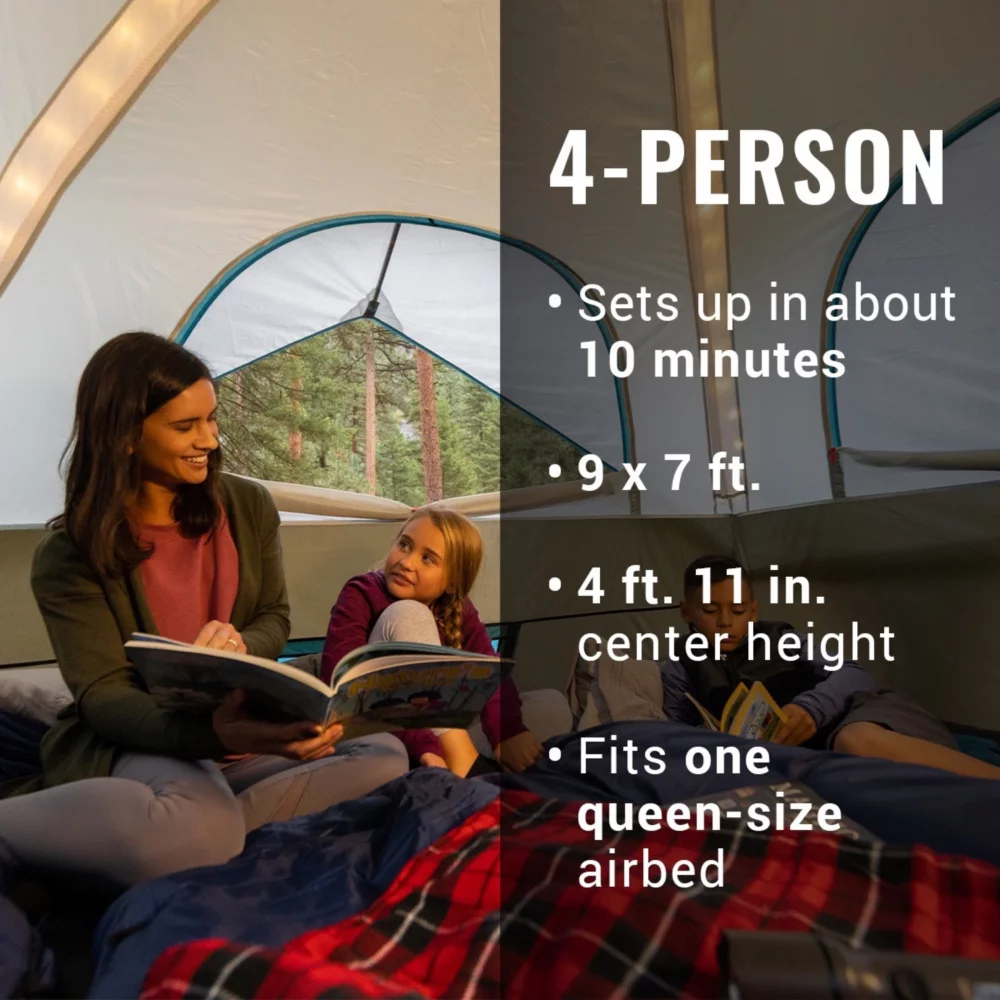 Coleman OneSource™ Rechargeable 4-Person Camping Dome Tent With Airflow System & LED Lighting 7 Coleman OneSource™ Rechargeable 4-Person Camping Dome Tent With Airflow System & LED Lighting - Image 5
