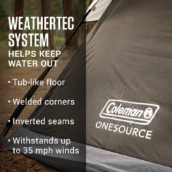Coleman OneSource™ Rechargeable 4-Person Camping Dome Tent With Airflow System & LED Lighting 14 Coleman OneSource™ Rechargeable 4-Person Camping Dome Tent With Airflow System & LED Lighting -Outdoor Camping Store 2000035457 OneSource ATF 6 1