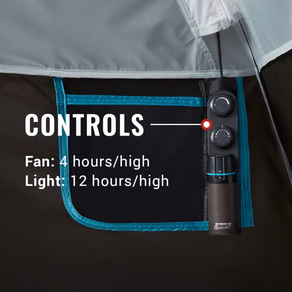 Coleman OneSource™ Rechargeable 4-Person Camping Dome Tent With Airflow System & LED Lighting 9 Coleman OneSource™ Rechargeable 4-Person Camping Dome Tent With Airflow System & LED Lighting - Image 7