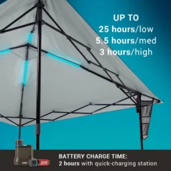 Coleman OneSource™ 10 X 10 Canopy Shelter With LED Lighting & Rechargeable Battery -Outdoor Camping Store 2000035460 OneSource ATF 4 1