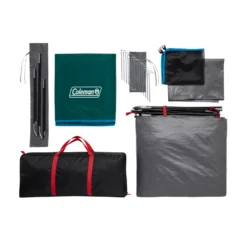 Coleman Skydome™ 4-Person Camping Tent With Full-Fly Vestibule, Evergreen -Outdoor Camping Store 2000035801 2000035800 2000035802 2000035803 Laydown