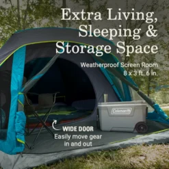 Coleman Skydome™ 4-Person Screen Room Camping Tent With Dark Room™ Technology -Outdoor Camping Store 2155782 ATF4
