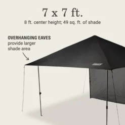 Coleman OASIS™ Lite 7 X 7 Canopy With Sun Wall -Outdoor Camping Store 2156416 OasisLite7x7CanopySunWallBlack ATF5