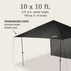 Coleman OASIS™ Lite 10 X 10 Canopy With Sun Wall -Outdoor Camping Store 2156421 OasisLite10x10CanopySunWallBlack ATF5