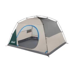 Coleman Skydome™ 6-Person Camping Tent With Full-Fly Vestibule, Evergreen -Outdoor Camping Store 6P DmVstblFllFly Evrgrn 3 FrontAngle FlyOff DoorOpen