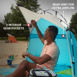 Coleman Skyshade™ Small Compact Beach Shade, Caribbean Sea -Outdoor Camping Store Coleman 2000037508 Skyshade CaribbeanSea ATF6
