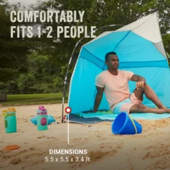 Coleman Skyshade™ Small Compact Beach Shade, Caribbean Sea -Outdoor Camping Store Coleman 2000037508 Skyshade CaribbeanSea ATF7
