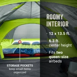 Coleman Skydome™ 8-Person Camping Tent With Screen Room, Rock Grey -Outdoor Camping Store Coleman 2000037524 Skydome ScreenRoom 8P ATF6