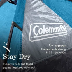 Coleman® Camp Burst™ 4-Person Camping Tent -Outdoor Camping Store Coleman CampBurstTents 4P ScubaBlue ATF3