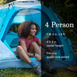 Coleman® Camp Burst™ 4-Person Camping Tent -Outdoor Camping Store Coleman CampBurstTents 4P ScubaBlue ATF6