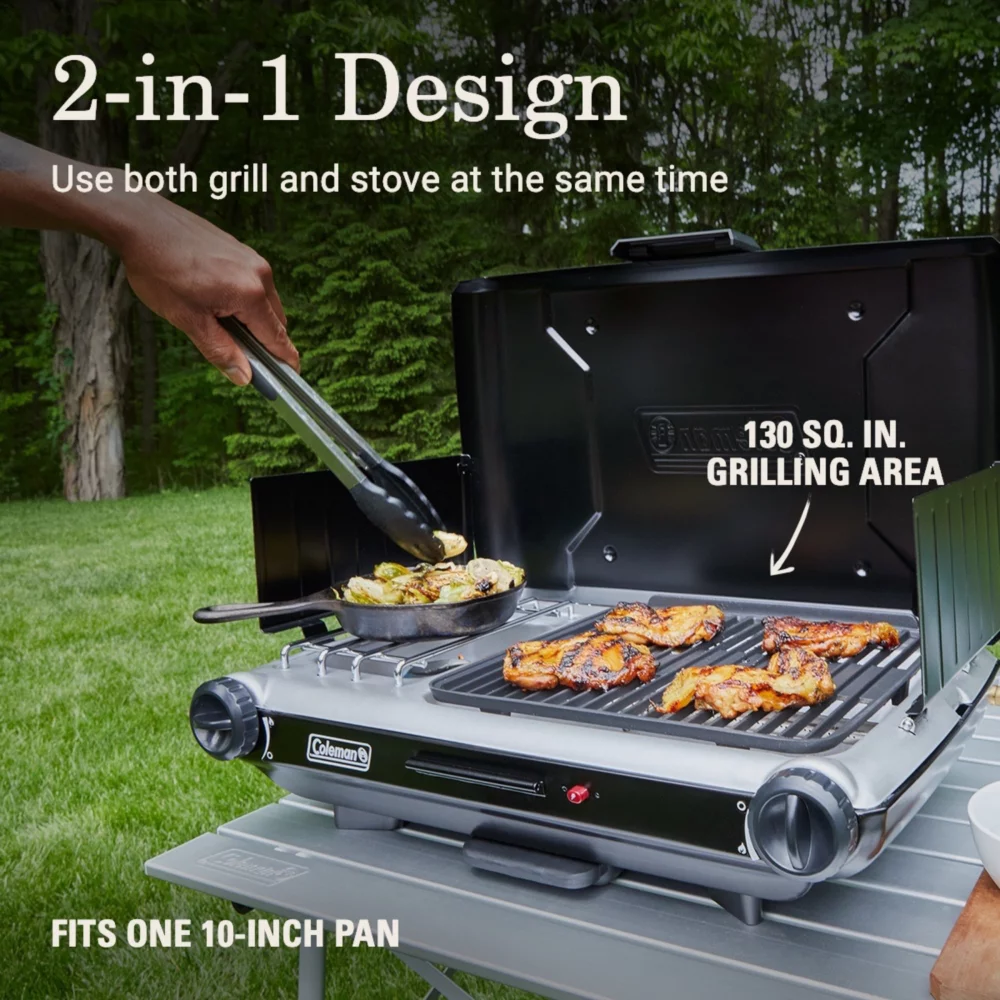 Coleman Classic 2-in-1 Camping Grill/Stove 4 Coleman Classic 2-in-1 Camping Grill/Stove - Image 2