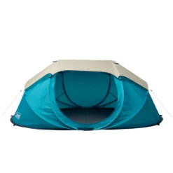 Coleman 4-Person Camp Burst™ Pop-Up Tent -Outdoor Camping Store PopUpTent 4P ScubaBlue StraightOn Fly On 0003 v2